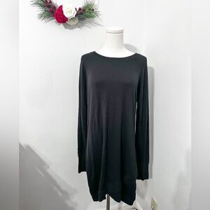 Athleta Black Long Sleeve Dress Sweatshirt Tunic Modal sz Small